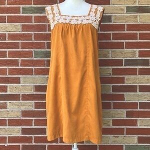 Anthropologie Plenty by Tracy Reese Embroidered Rosette Yellow Mini Dress 👗